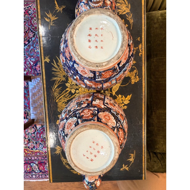 Large Pair of 19th Century Imari Japanese Temple Jars With Covers For Sale - Image 10 of 12