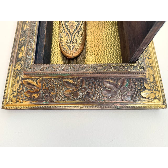 Antique Victorian Wall Cabinet with Beveled Mirror and Brush, Late 19th Century For Sale - Image 13 of 17