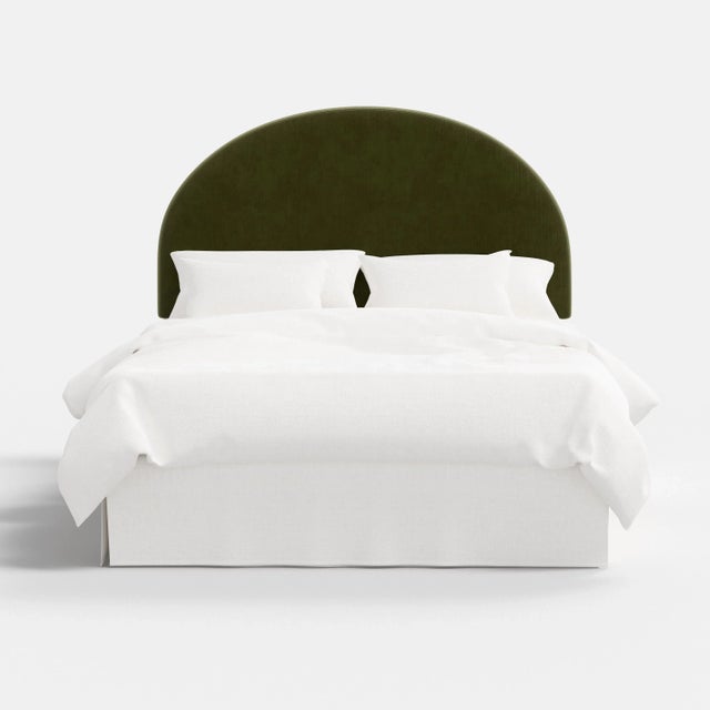 This fully upholstered headboard has a unique round shape, allowing you to chart a course for a bedroom retreat that is at...