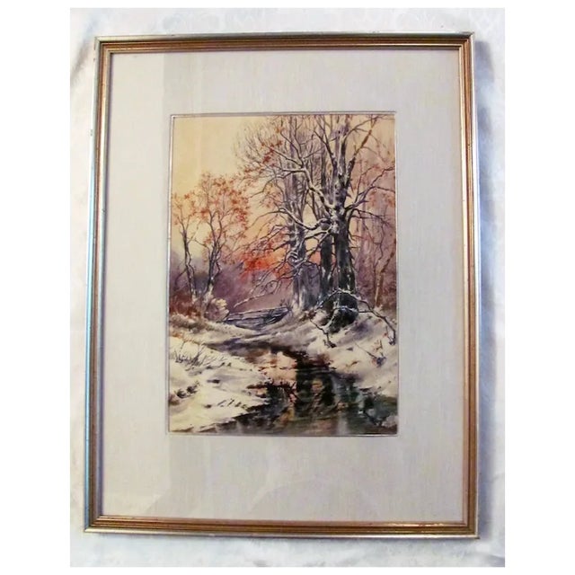 Original Watercolor Painting Warren Baumgartner 1894-1963 American For Sale - Image 4 of 11