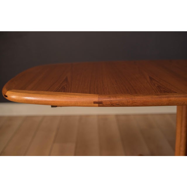 Danish Teak and Rosewood Oval Extending Double Pedestal Dining Table by