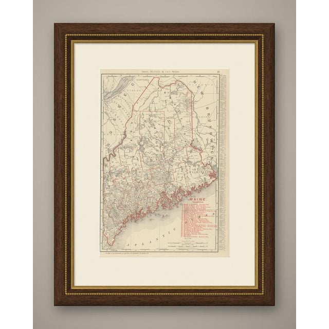 Here is an antique map of Maine from the 1899 Rand McNally indexed atlas, printed on page 21 and mapping the whole state...