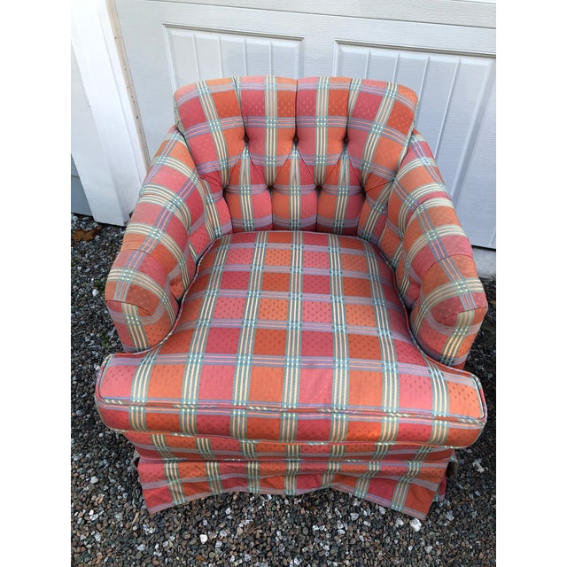 Vintage Tufted Plaid Club Chairs a Pair Chairish