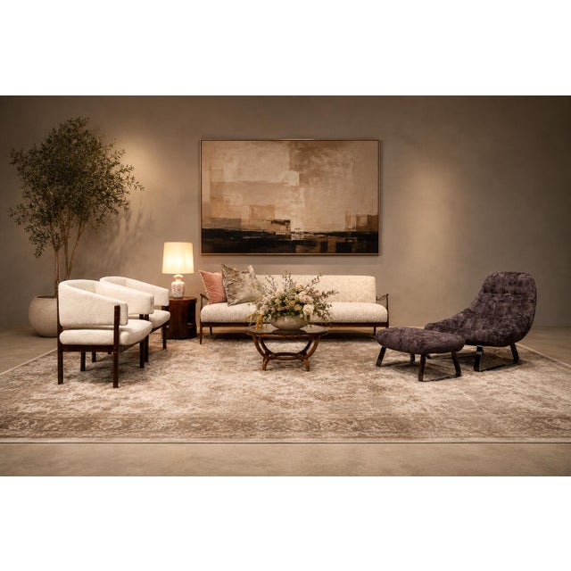 Mp-163 “Earth” Lounge Chair With Ottoman in Tufted Mohair Upholstery, Percival Lafer, 1976 For Sale - Image 17 of 18