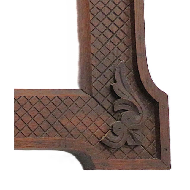 Late 19th Century 19th C. Carved Wood Picture Frame Fits 14" X 11" Rabbet Opening Antique Victorian For Sale - Image 5 of 6