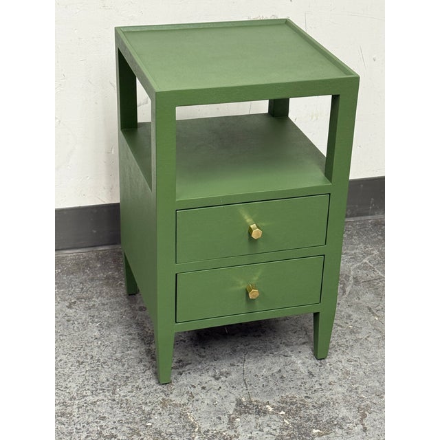 Brass Made Goods Jarin Nightstand, Moss For Sale - Image 8 of 12