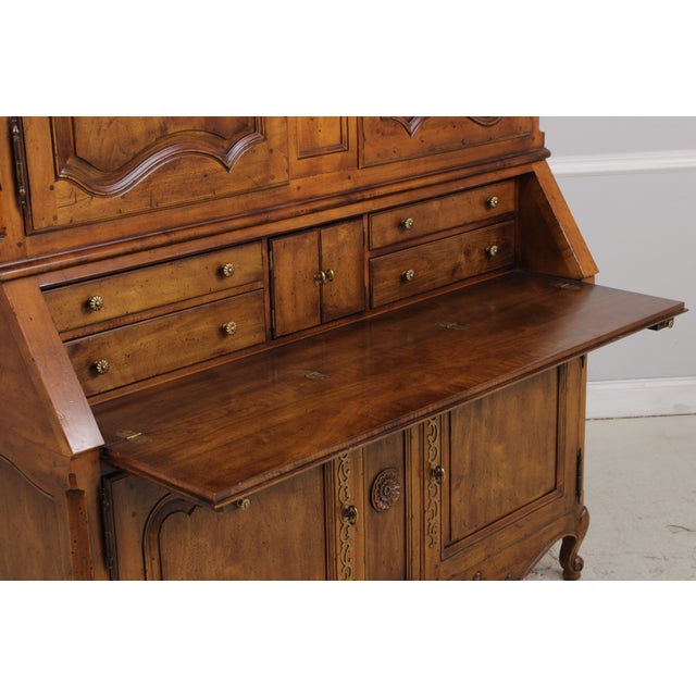 Henredon Large French Style Walnut Secretary Desk For Sale - Image 10 of 18