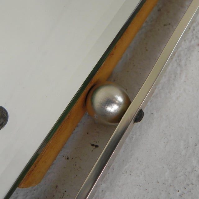 Vintage Faceted Mirror in Aluminum Frame, 1950s For Sale - Image 11 of 12