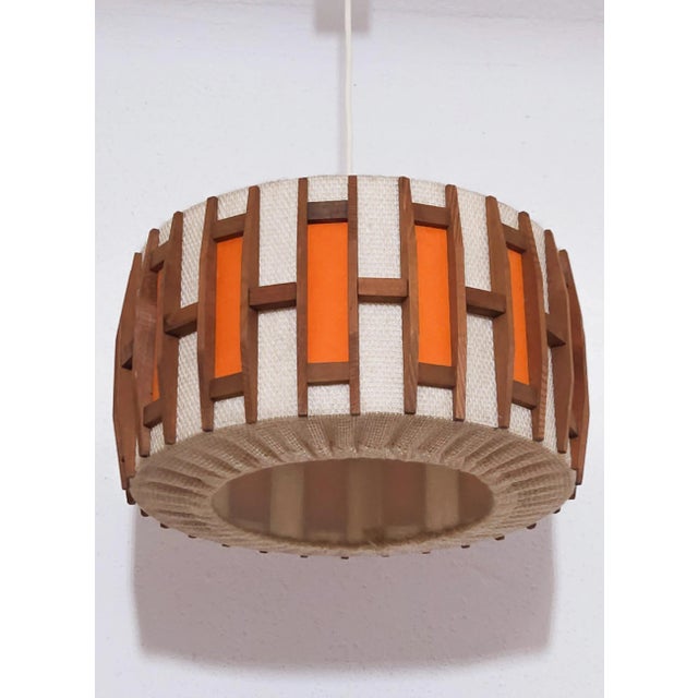 Mid-Century Modern Teak Wook Pendant Lamp, 1970s For Sale - Image 6 of 6