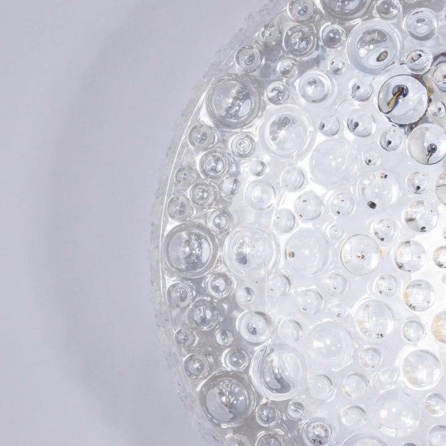 Glass Czech Clear Bubble Wall Lamp, 1950s For Sale - Image 7 of 11