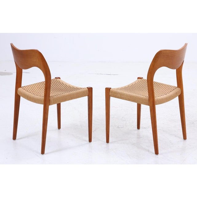 Vintage Teak Dining Chairs by Niels Otto Møller for JL Møllers, Set of 2 For Sale - Image 3 of 16