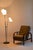 Czech Art Deco Floor Lamp in Chrome, Opal Glass and Lacquered Wood, 1930s For Sale - Image 13 of 15