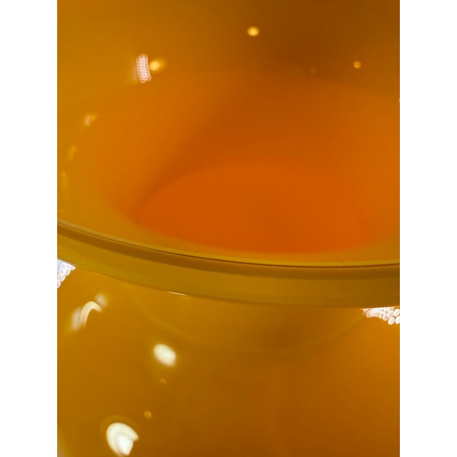 Yellow Large Mid-Century Modern Vibrant Yellow Hand-Blown Art Glass Statement Vase For Sale - Image 8 of 11