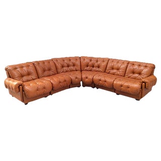 Modular Leather Sofa, Set of 6 For Sale