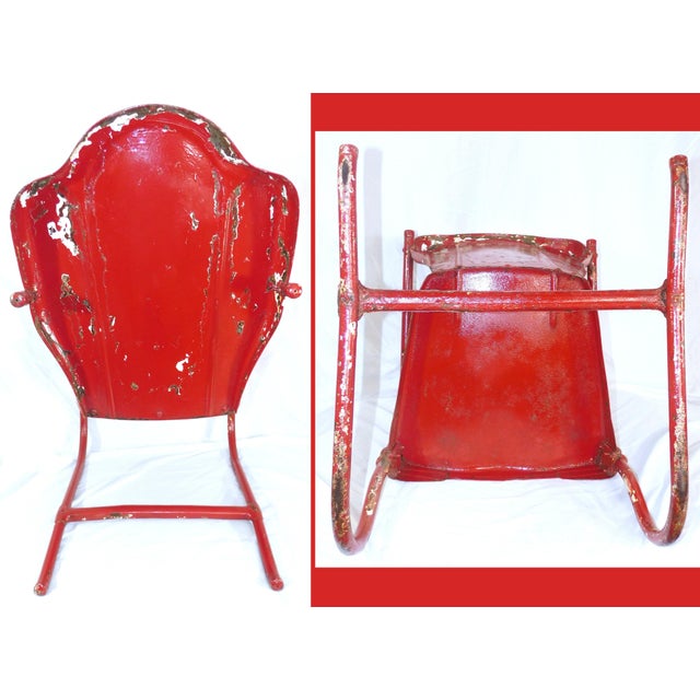 Vintage Steel Cantilever/Springer/Bouncer Patio Chairs - 2 Different For Sale - Image 17 of 17