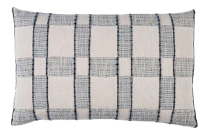 Schumacher Elko Plaid 22" Lumbar Pillow in Indigo
