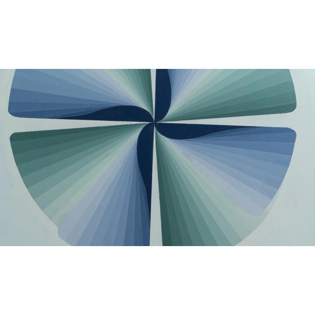 Green 20th Century Belgian Artwork With Metal Frame By Rene Berdal For Sale - Image 8 of 8