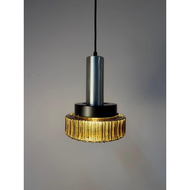 Hanging Lamp in Brown Glass and Metal For Sale - Image 11 of 11