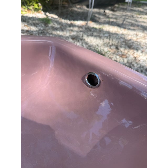 Metal Vintage Kohler K-2930 Hexsign Hexagon Sink in Wild Rose Pink With Original Faucets For Sale - Image 7 of 14