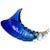 Large Seguso Murano Blue Conch Shell Centerpiece Bowl For Sale