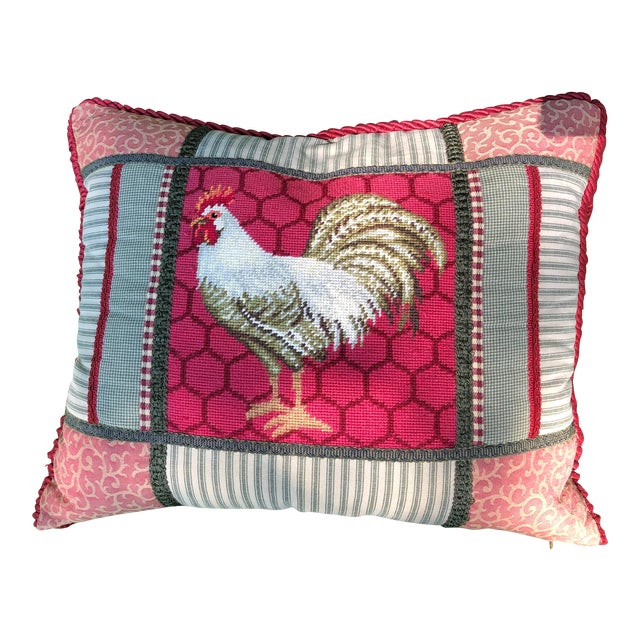 Country Rooster Needlepoint Pillow Chairish