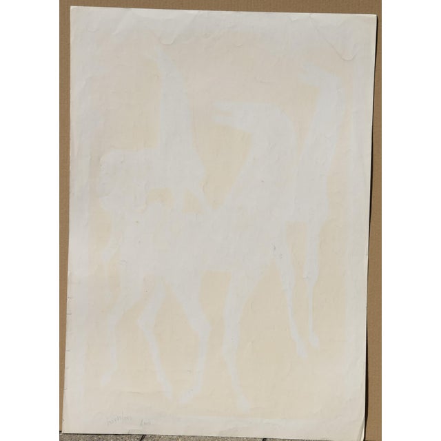Ernst Bräuer, Three Horses Against Red, 1963, Monotype Paint For Sale - Image 11 of 12