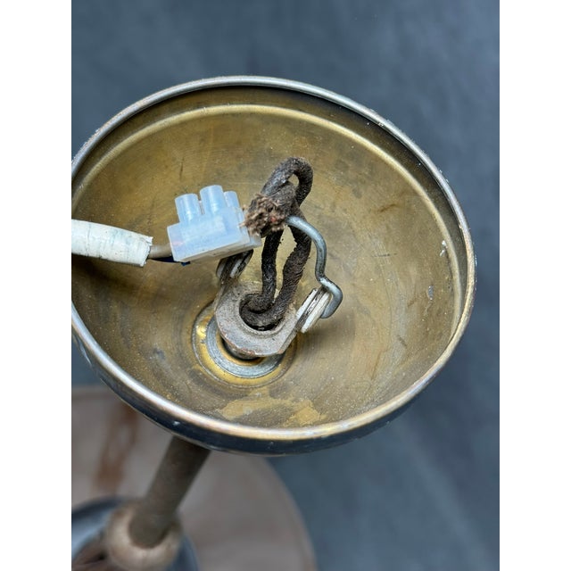 Pink Art Deco Pendant Lamp in Marbled Light Pink Glass, 1930s For Sale - Image 8 of 10