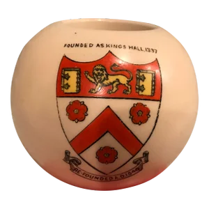 British Early 1900s Ceramic Carlton Match Striker With Lion Coat of Arms