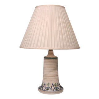 1960s Mid-Century Modern Arne Finne, Table Lamp, Cream Glazed Stoneware For Sale