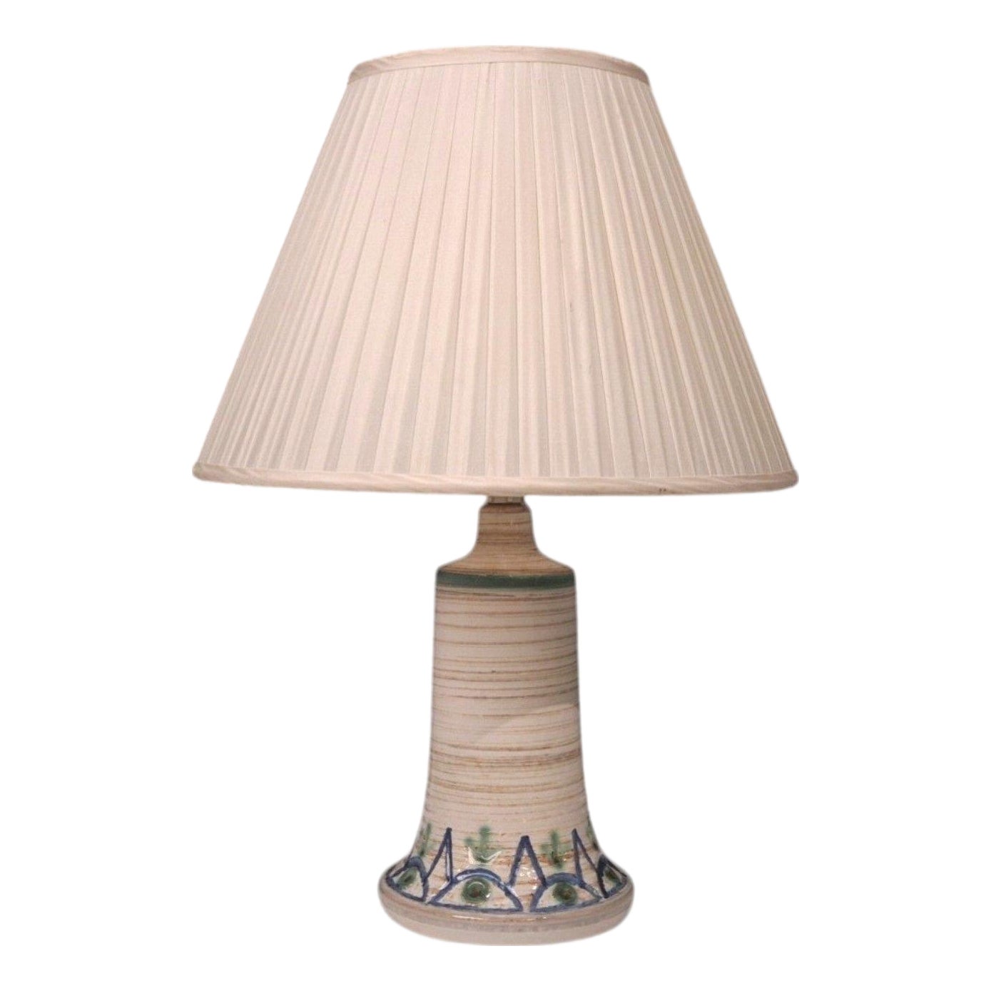 Arne Finne, Table Lamp, Cream Glazed Stoneware, Denmark, 1960s | Chairish