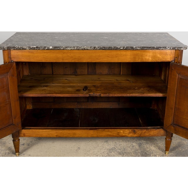 Early 19th Century French Louis XVI Walnut Buffet With Marble Top For Sale - Image 9 of 18