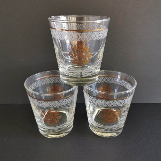MidCentury Modern Gold Pinwheel Old Fashioned Glasses Set of 3 Chairish