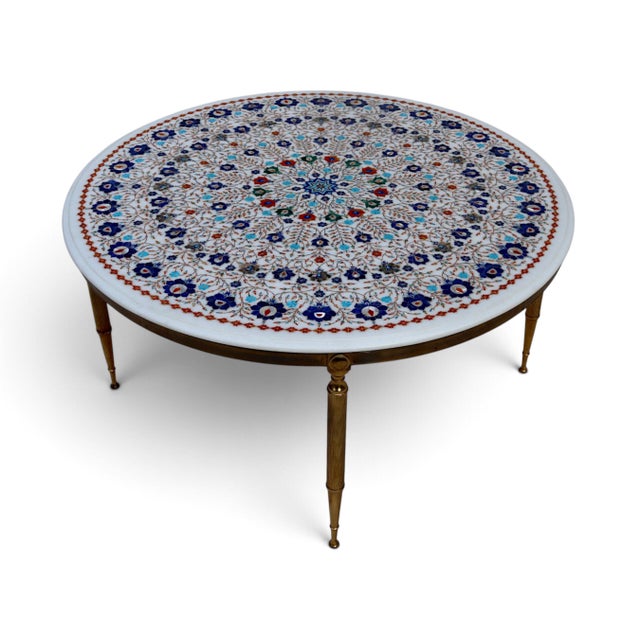 Marble Table with Brass Frame For Sale - Image 16 of 16