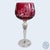 Glass Set of 4 Vintage Bohemian Cranberry Crystal Cut-to-Clear Wine Goblets For Sale - Image 7 of 8