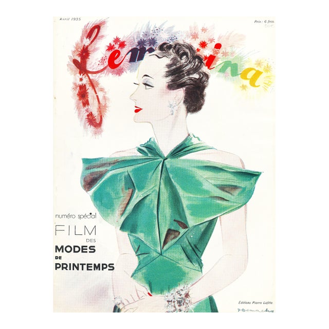 1935 Original French Fashion Print-Femina For Sale