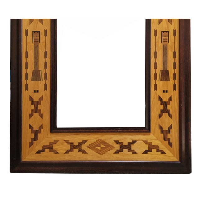 Native American Vintage Hudson River Inlay Beveled Mirror - "Navajo Princess Mirror" For Sale - Image 3 of 8
