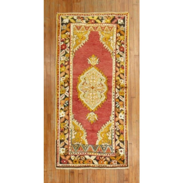 Vintage Zabihi Collection Turkish Anatolian Red Scatter Rug - 3'2" x 6' For Sale In New York - Image 6 of 6