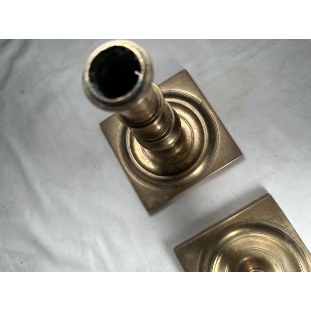 Antique 17th Century Pair of Dutch Bronze Candlesticks. Very rare pair of Dutch Baroque heavy bronze cast candlesticks...