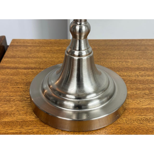 European Candlestick Table Lamps, Pair For Sale - Image 9 of 12