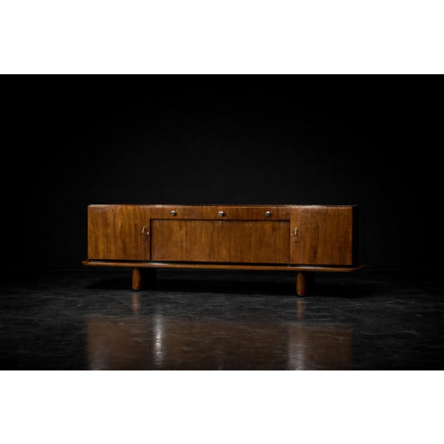 Large French Art Deco Walnut Buffet, 1920s For Sale - Image 15 of 18