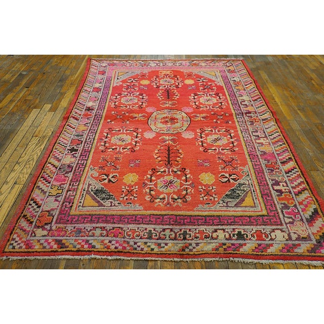 Early 20th Century Central Asian Khotan Carpet ( 5'2" x 8'3" - 157 x 252 ) Antique East Turkestan Allover Pomegranate...