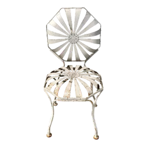 Francois Carre White French Art Deco Sunburst Garden Chair