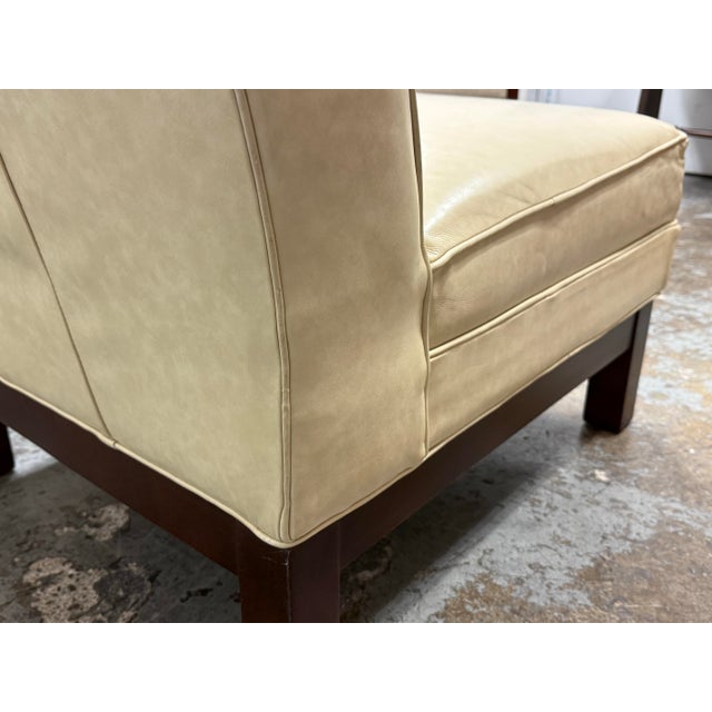 Crate & Barrel Leather Slipper Lounge Chairs, Pair For Sale - Image 10 of 12