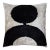 Black & Ivory Geometric Velvet Throw Pillow 16x16 | Modern Designer Favorite For Sale