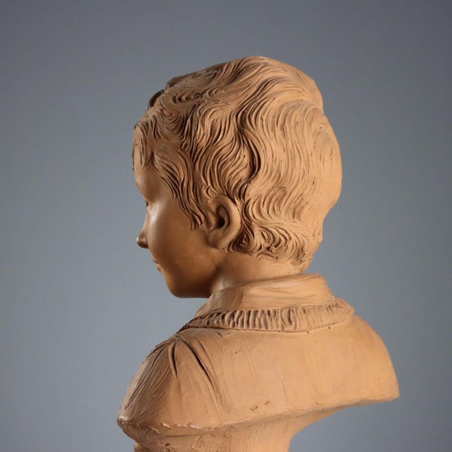 Terracotta Busts attributed to Jean Antoine Houdon, Set of 2 For Sale - Image 9 of 10