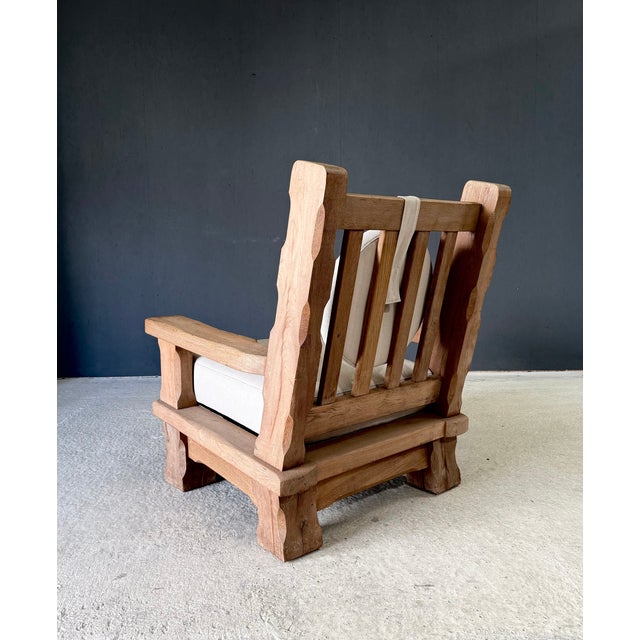 Brutalist Oak Lounge Chairs, Belgium, 1960s, Set of 2 For Sale - Image 12 of 18