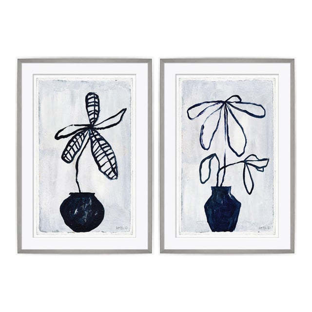 Pinstripe and House Plant by Susan Hable For Sale