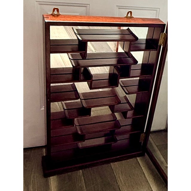 Chinese Vintage Chinese Solid Rosewood Oriental Wall Curio For Sale - Image 3 of 14