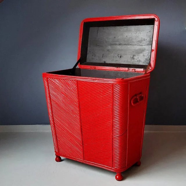 Asian Pencil Reed Rattan Chest, 1930s For Sale - Image 3 of 10