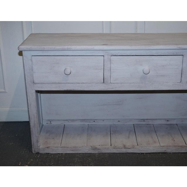 Antique English Hand-Painted Pine Farmhouse Sideboard with Drawers For Sale - Image 5 of 18